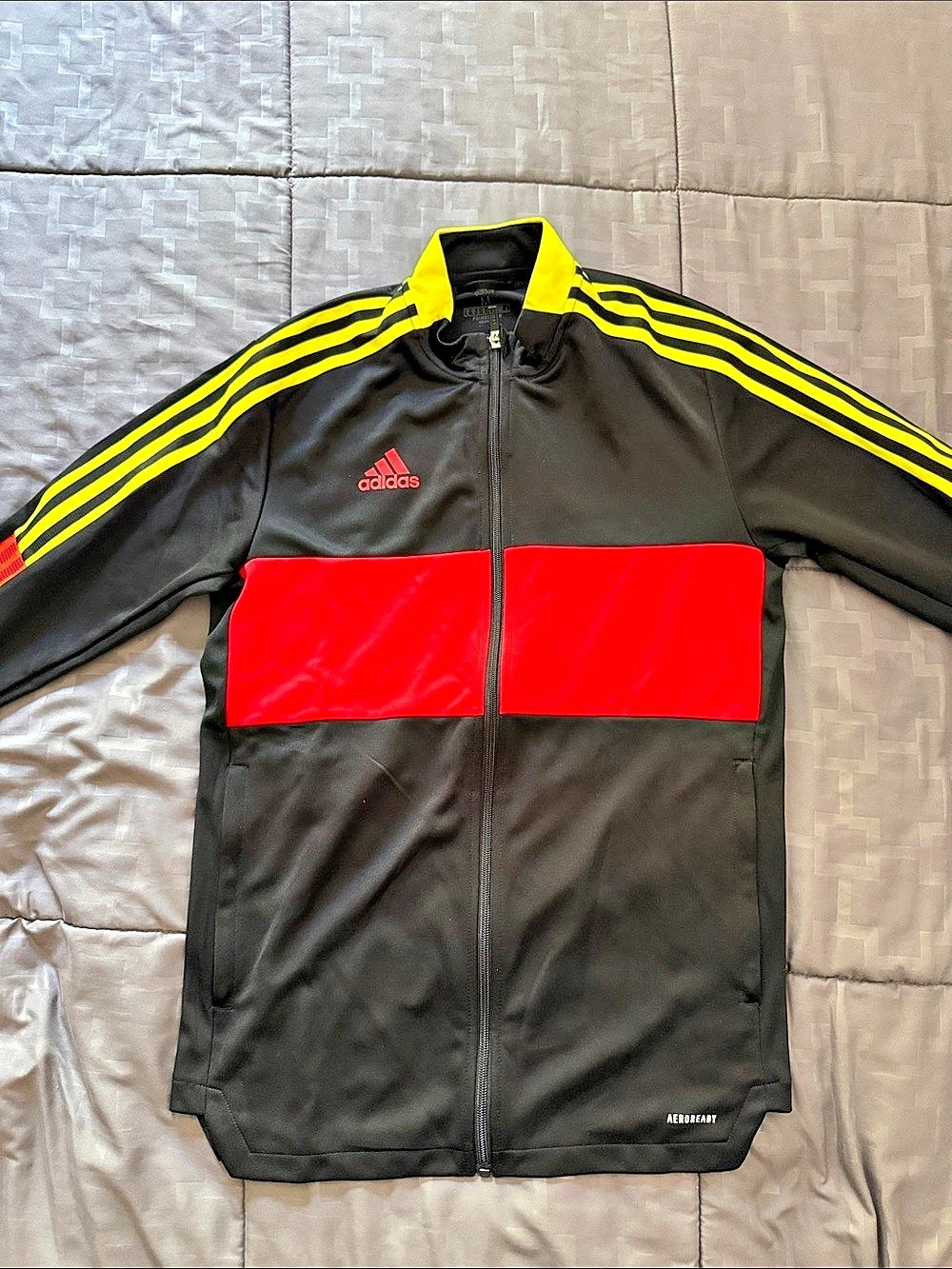 Adidas Aeroready Color Block Track Jacket Black & Red